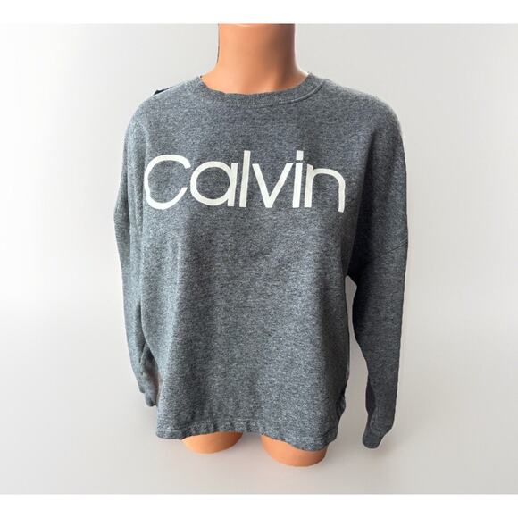 Calvin Klein Gray Boxy Sweatshirt Size M Soft - Picture 1 of 5